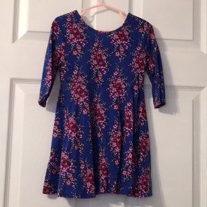 Girls floral blue dress